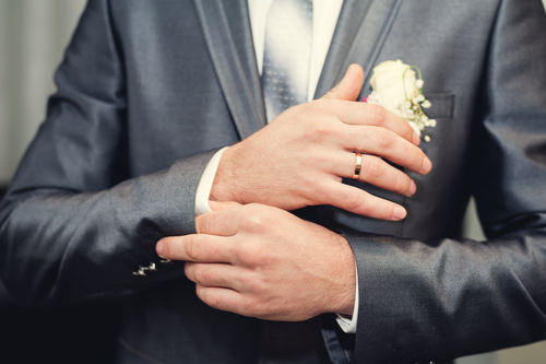 Groom with flower